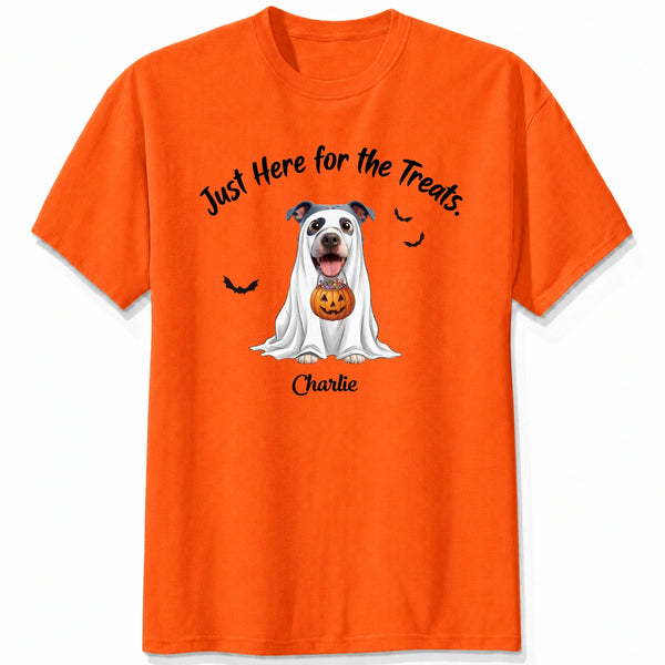 Funny Just Here for the Treats Custom Halloween Dogs T-shirt for Dog Mom Dog Dad FSDM49