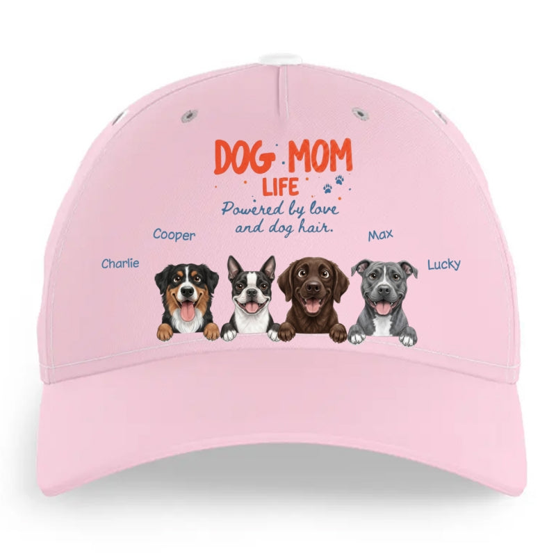 Pink Dog Mom Life Hat Custom Personalized Dogs Baseball Cap FSDM30