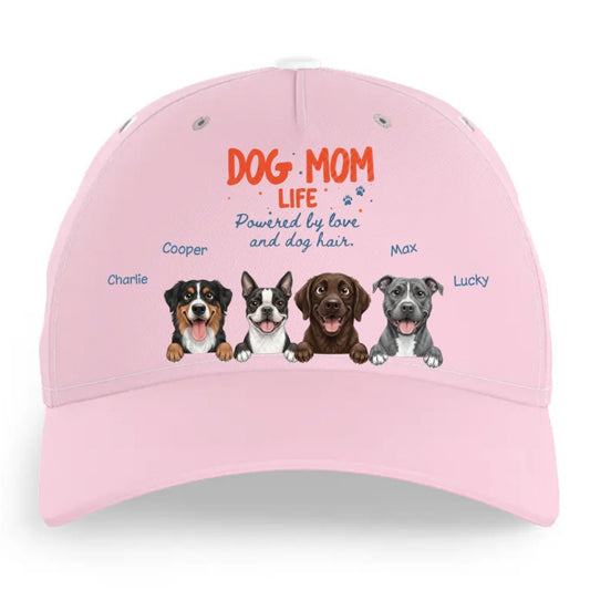 Pink Dog Mom Life Hat Custom Personalized Dogs Baseball Cap FSDM30