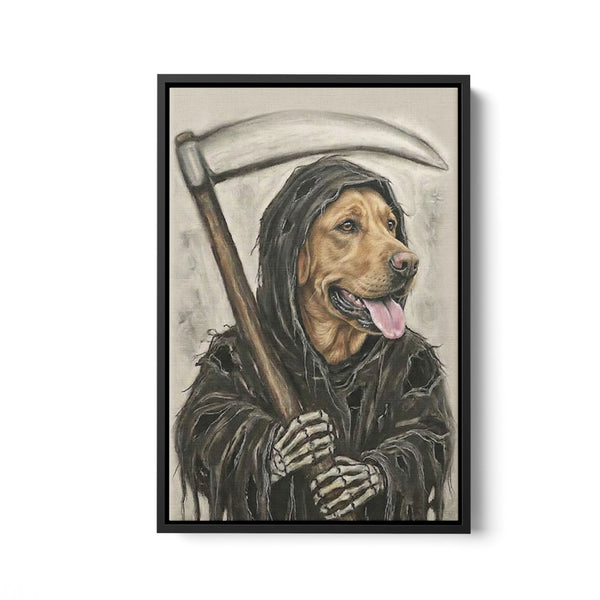 Custom Dog Grim Reaper Style Framed Matte Canvas FSD4789