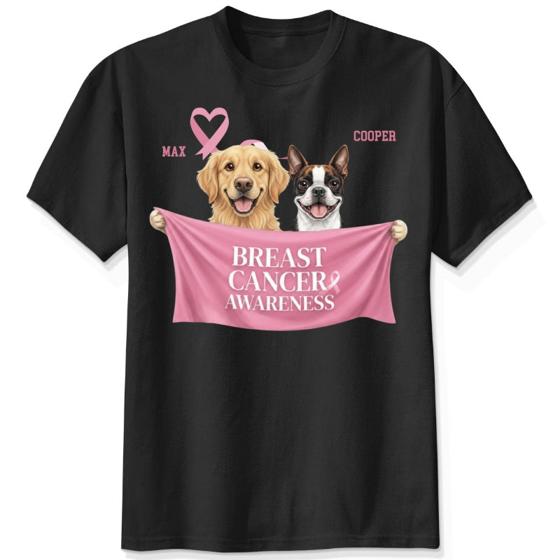 Breast Cancer Awareness Custom Personalized Cute Dogs Unisex T-shirt FSDM34