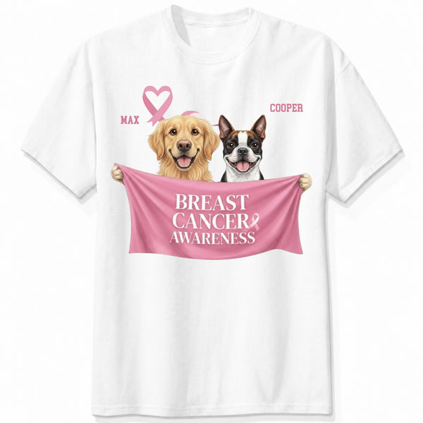 Breast Cancer Awareness Custom Personalized Cute Dogs Unisex T-shirt FSDM34