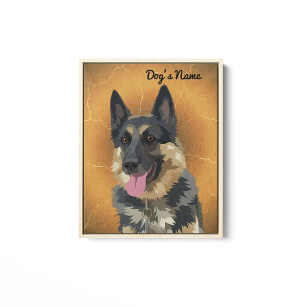 Custom Dog Portrait Framed Matte Canvas - Personalized Dog Photo Art Canvas FSD4791