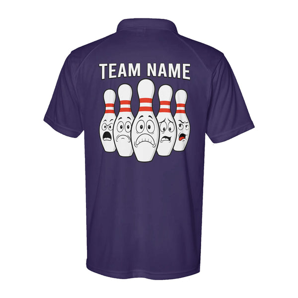 Funny Bowling Pins Performance Polo Shirts, Bowling Team league Jerseys D03 NQS9884