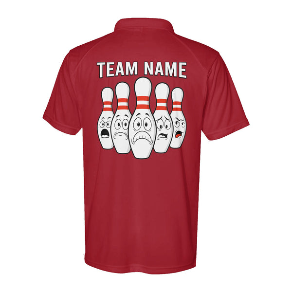 Funny Bowling Pins Performance Polo Shirts, Bowling Team league Jerseys D03 NQS9884