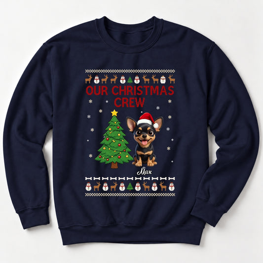 Custom Dogs Christmas Unisex Standard Crew Neck Sweatshirt, Our Christmas Crew Holiday Shirt FSDM114