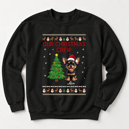 Custom Dogs Christmas Unisex Standard Crew Neck Sweatshirt, Our Christmas Crew Holiday Shirt FSDM114