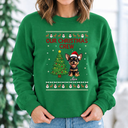 Custom Dogs Christmas Unisex Standard Crew Neck Sweatshirt, Our Christmas Crew Holiday Shirt FSDM114