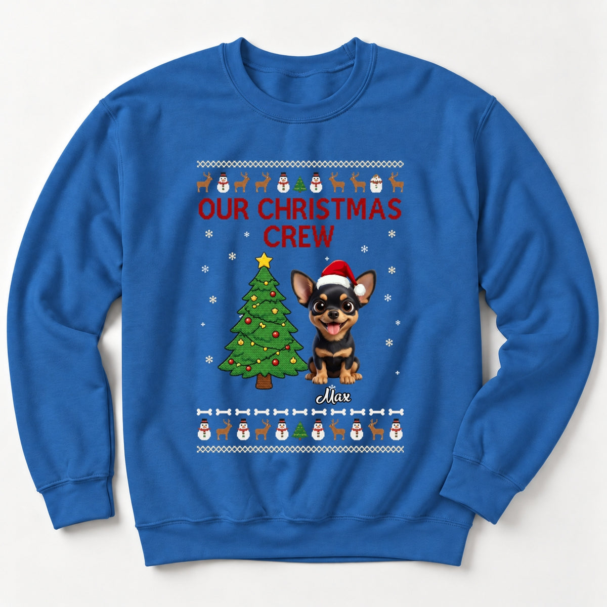 Custom Dogs Christmas Unisex Standard Crew Neck Sweatshirt, Our Christmas Crew Holiday Shirt FSDM114