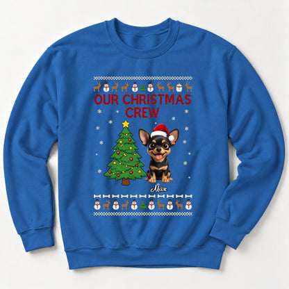 Custom Dogs Christmas Unisex Standard Crew Neck Sweatshirt, Our Christmas Crew Holiday Shirt FSDM114