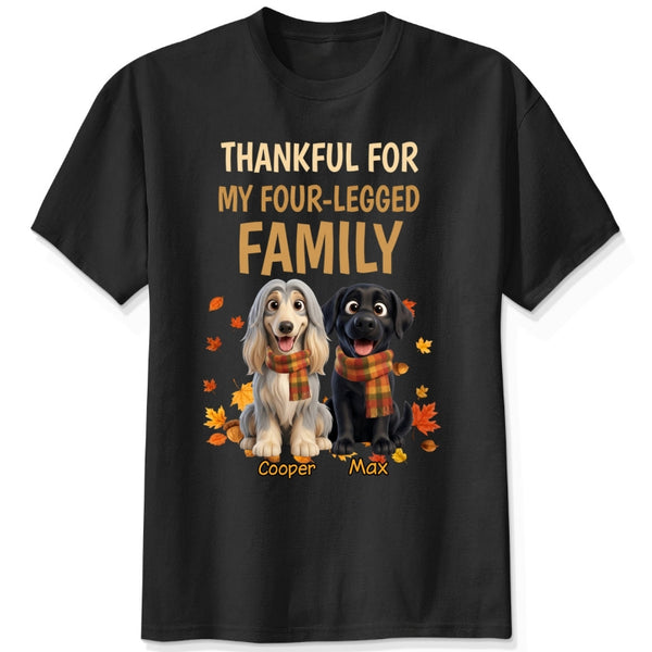 Custom Dogs Thanksgiving T-shirt, Thankful For My Four-Legged Family Autumn T-Shirt FSDM67