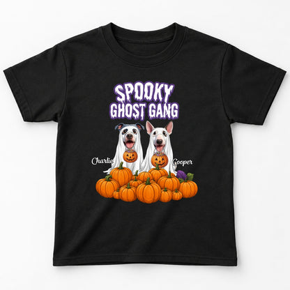 Funny Spooky Ghost Gang Custom Multiple Dogs with Pumpkims Halloween Youth T-Shirt FSDM101