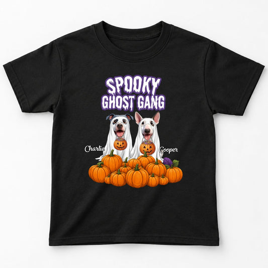 Funny Spooky Ghost Gang Custom Multiple Dogs with Pumpkims Halloween Youth T-Shirt FSDM101