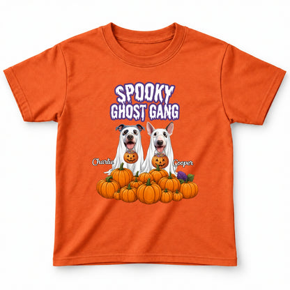 Funny Spooky Ghost Gang Custom Multiple Dogs with Pumpkims Halloween Youth T-Shirt FSDM101
