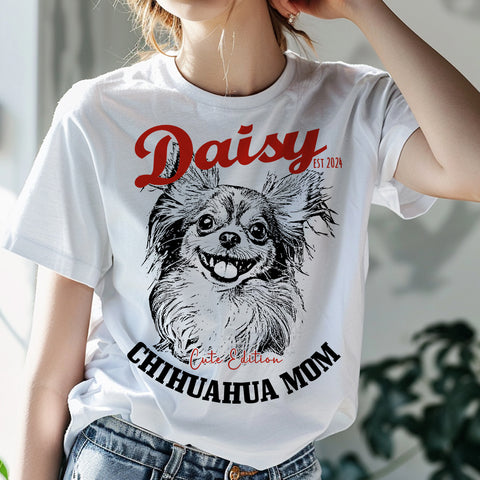 Custom Unisex Dog T Shirts For Human, Personalized Dog Photo Dog Mom Shirts IPHW6880