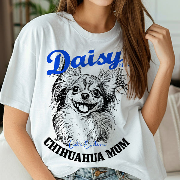 Custom Unisex Dog T Shirts For Human, Personalized Dog Photo Dog Mom Shirts IPHW6880