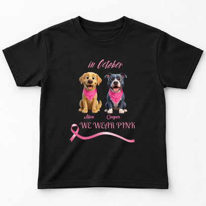 In October We Wear Pink Custom Dogs Standard Youth T-Shirt FSDM99