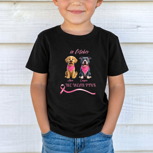 In October We Wear Pink Custom Dogs Standard Youth T-Shirt FSDM99