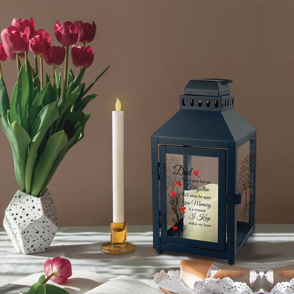 Dad Memorial Lantern, Cardinal Lantern Dad Memorial Gifts for Loss of Father Lantern Led Candle STNN3