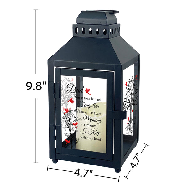 Dad Memorial Lantern, Cardinal Lantern Dad Memorial Gifts for Loss of Father Lantern Led Candle STNN3