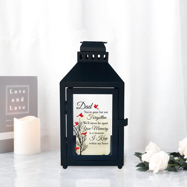 Dad Memorial Lantern, Cardinal Lantern Dad Memorial Gifts for Loss of Father Lantern Led Candle STNN3