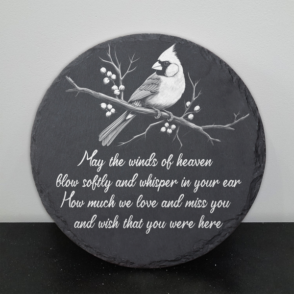 Memorial Slate Stone for Garden Cardinal Memorial Plaque Sympathy Gifts for Loss of Loved One TNA4