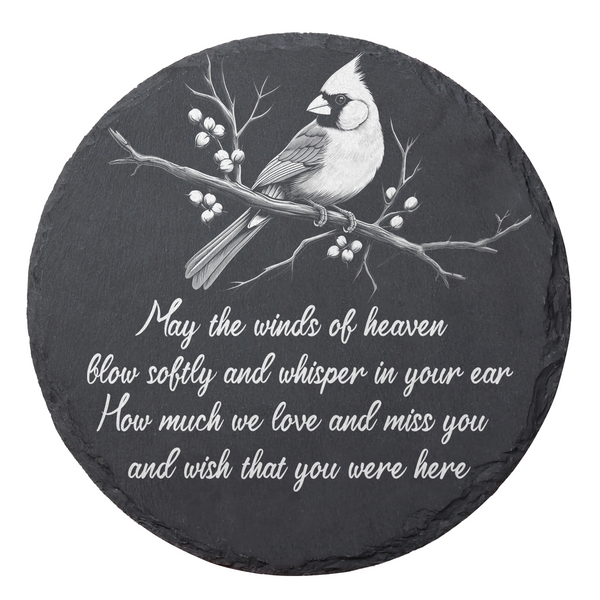 Memorial Slate Stone for Garden Cardinal Memorial Plaque Sympathy Gifts for Loss of Loved One TNA4