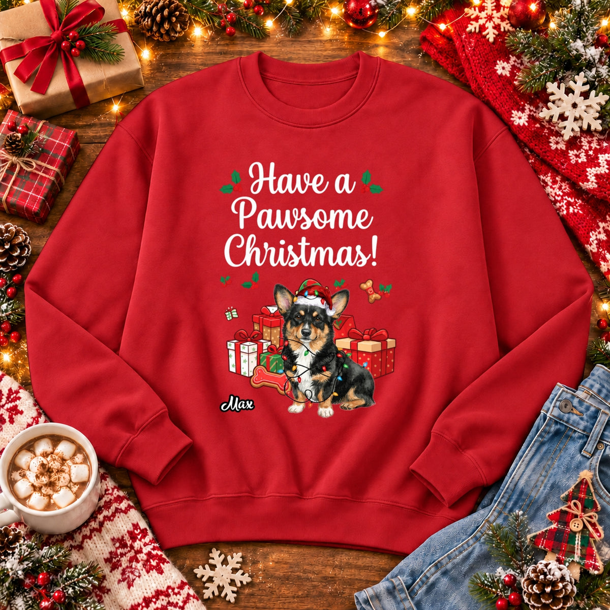 Funny Have A Pawsome Christmas Custom Dogs Christmas Unisex Standard Crew Neck Sweatshirt FSDM124