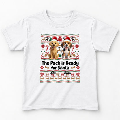 The Pack Is Ready For Santa Personalized Dogs Standard Youth T-Shirt FSDM105
