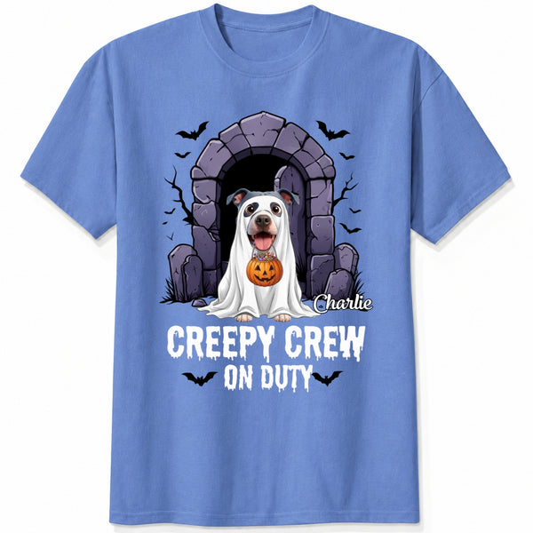 Personalized Dogs Ghost Costume Funny Creepy Crew Halloween T-shirt FSDM53