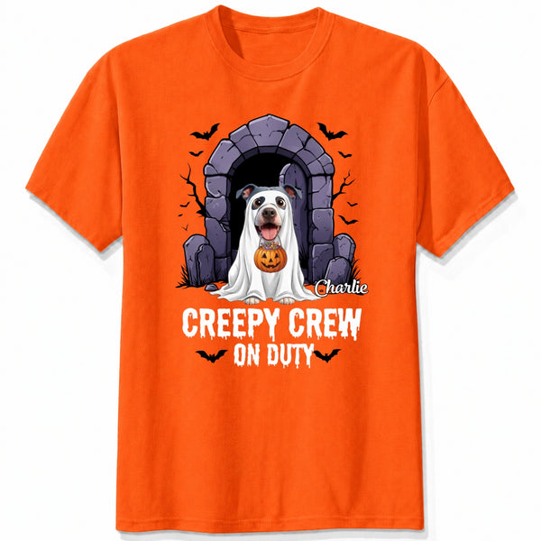 Personalized Dogs Ghost Costume Funny Creepy Crew Halloween T-shirt FSDM53