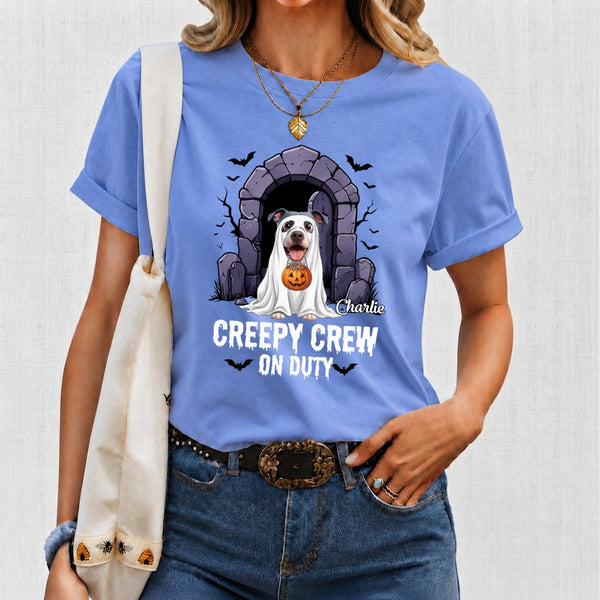 Personalized Dogs Ghost Costume Funny Creepy Crew Halloween T-shirt FSDM53