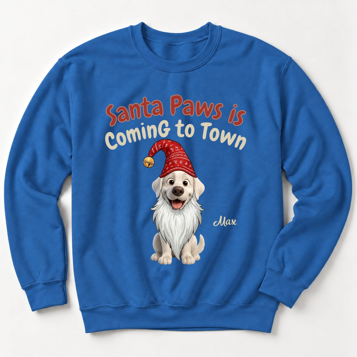 Santa Paws Is Coming To Town Funny Custom Dogs Christmas Standard Crew Neck Sweatshirt FSDM113