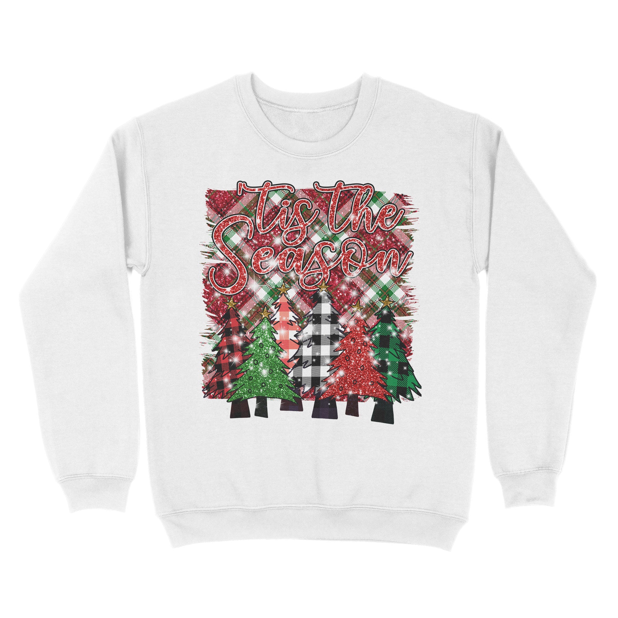 Tis The Season Christmas Tree buffalo Plaid Sweatshirt, Family Christmas Shirts FFS - IPHW1900