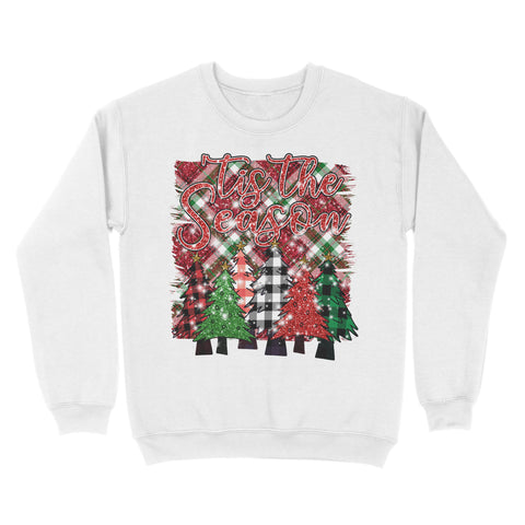 Tis The Season Christmas Tree buffalo Plaid Sweatshirt, Family Christmas Shirts FFS - IPHW1900