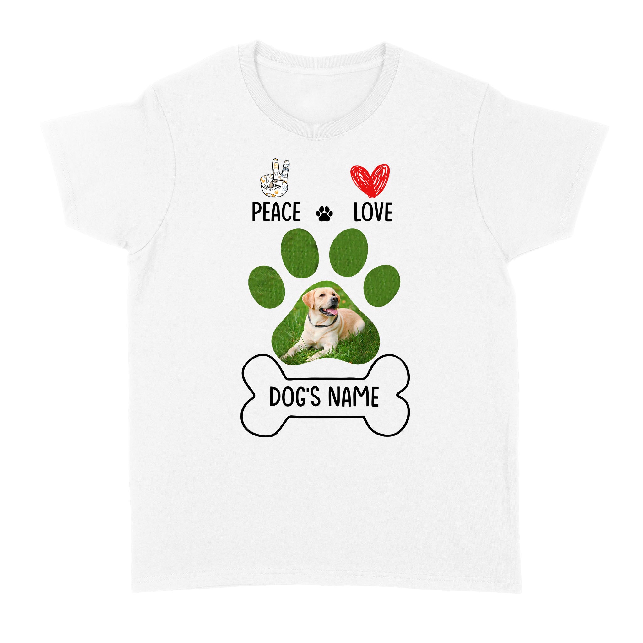 Peace love dog custom dog mom shirt, gift for dog lovers, happy mother's day dog mom D06 NQS1658 - Standard Women's T-shirt