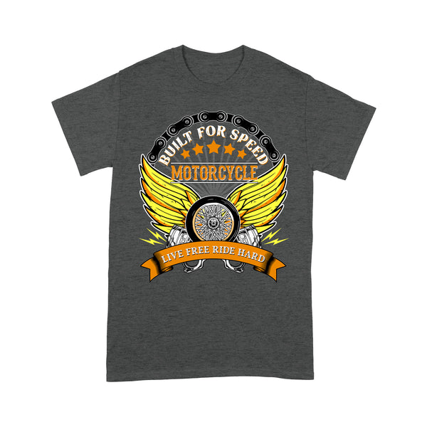 Motorcycle Men T-shirt - Live Free Ride Hard Cool Biker Shirt, Motocross Off-road Racing Tee Shirt| NMS151 A01