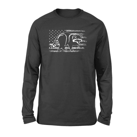 Coon hunting American flag 4th July, racoon hunter shirt NQSD241- Standard Long Sleeve