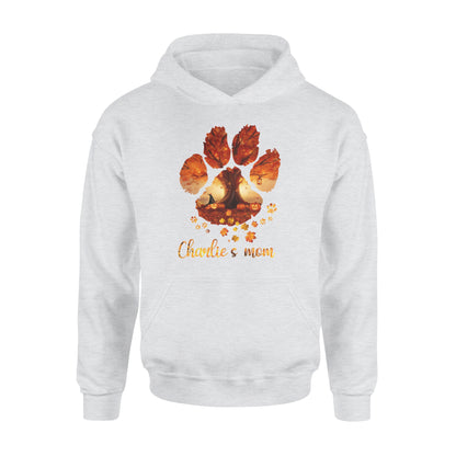 Custom dog's name dog paws mom autum halloween personalized gift - Standard Hoodie