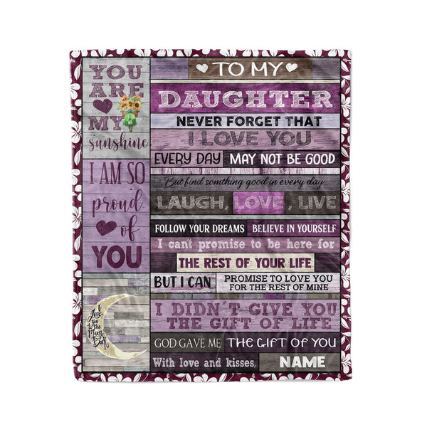 Love Letter to My Daughter Personalized Fleece Blanket Gift for Daughter, Birthday Gift - TNN11D01