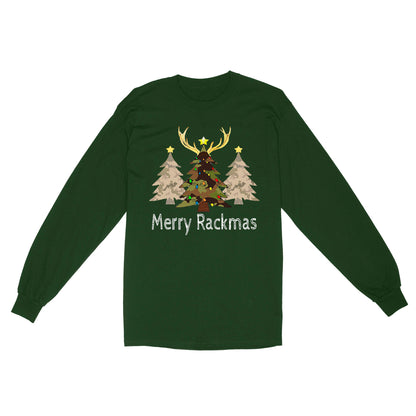 Deer, Elk, Moose hunting Merry Rackmas hunting gift for men Standard Long Sleeve