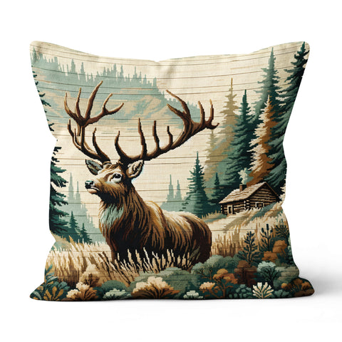Vintage Deer Hunting Pillow, Deer Hunting Lodges decor, Hunting Cabins Pillow Deer Hunting Gifts IPHW5690