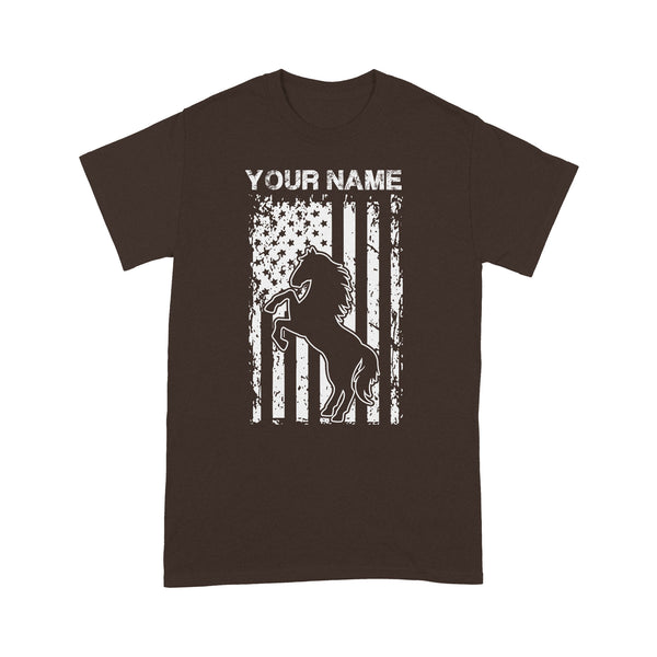 Personalized Horse American Flag, USA, Patriotic Cowgirl Equestrian shirts D02 NQS2773 - Standard T-Shirt
