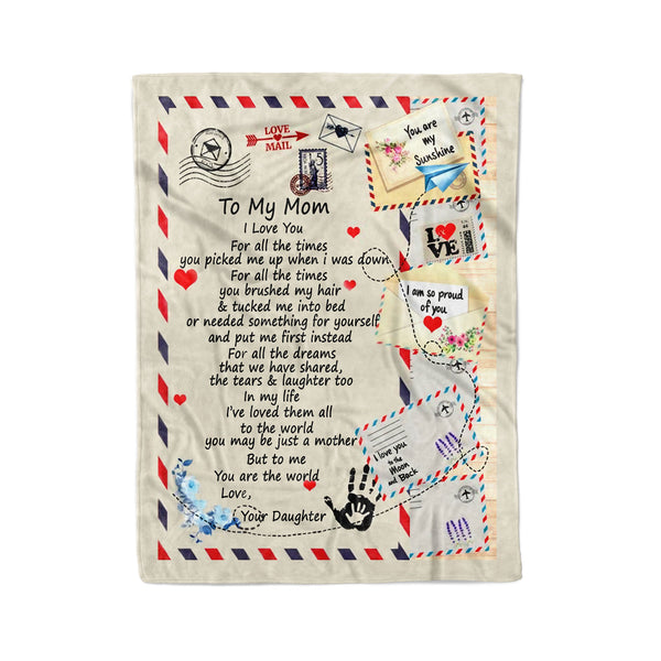 Letter to Mom blanket meaningful word from daughter Gift ideas for mom on mother's day, birthday - FSD1319D05