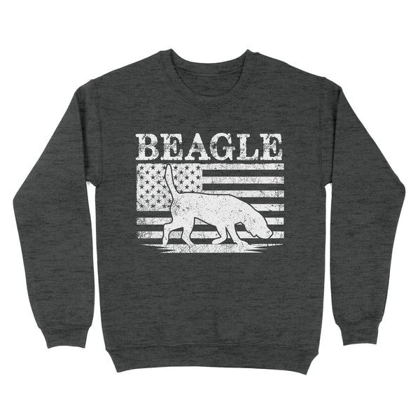 Beagle Dog American Flag Shirt, Mens Beagle Gift, Dog Lover, Hunting Dog Standard Sweatshirt FSD2345D01