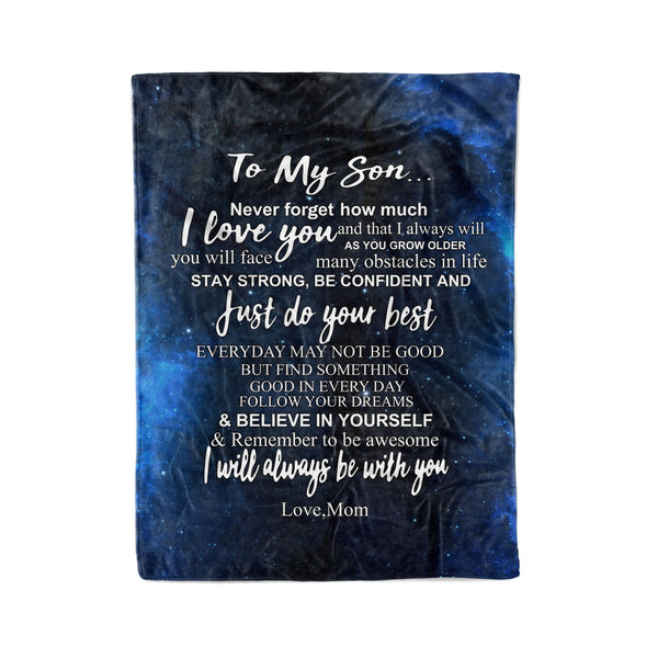 I Will Always Be With You Blanket, My Son Personalized Fleece Blanket, Gift for Son, Birthday Gift - TNN13D07