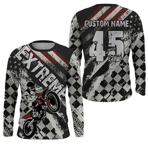 Motocross off-road jersey youth adult flag patriotic UV dirt bike extreme custom MX racing shirt PDT244