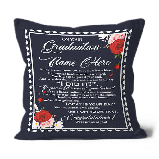 Graduation Pillow| Custom Throw Pillow College PhD Doctorate Masters Degree MBA Graduation Gift| JPL37