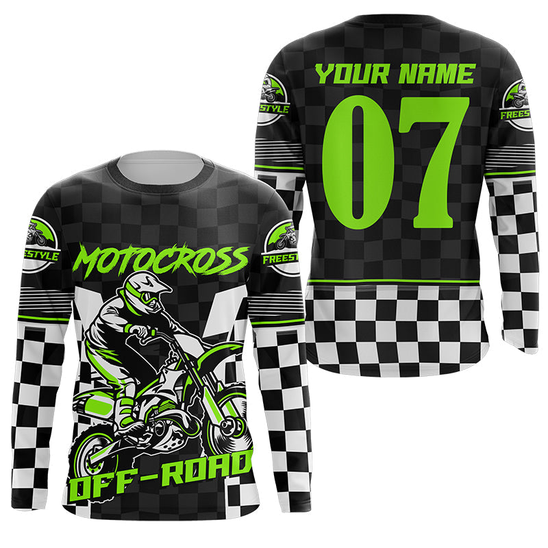 Dirt bike jersey youth adult flag racing custom Motocross UPF30+ MX off-road extreme long sleeves PDT234