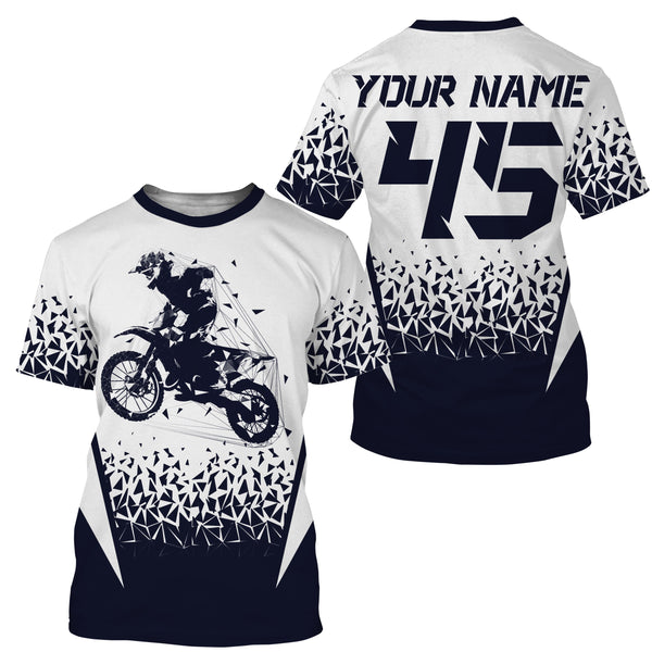 MX racing jersey personalized motocross UPF30+ adult&kid navy dirt bike riders off-road motorcycle| NMS874